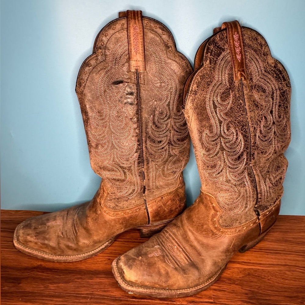 ARIAT Square Toe Pink Trim Design Size US 9B - Picture 4 of 8